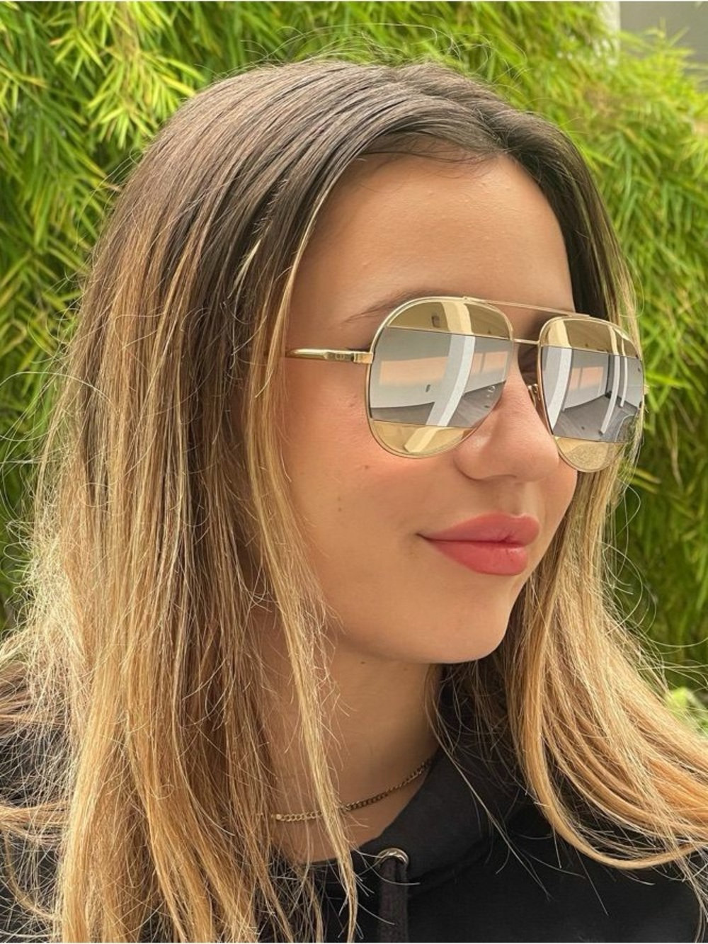 Dior Gold Frame Mirrored Sunglasses - Gold & Silver Lenses